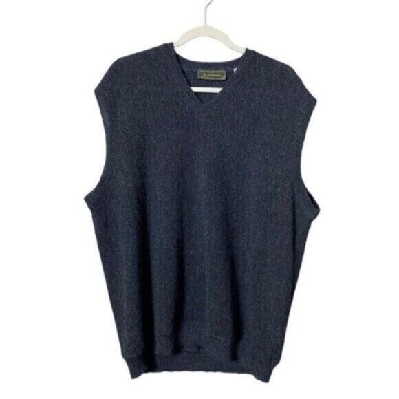 Peru‎ Unlimited Alpaca Wool Sweater Vest XXL Old Money Preppy Grandpa Luxe Grey - Picture 1 of 9